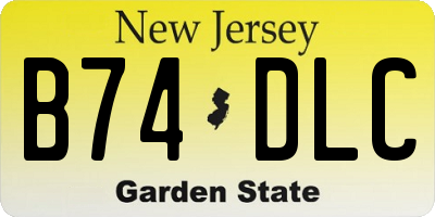 NJ license plate B74DLC