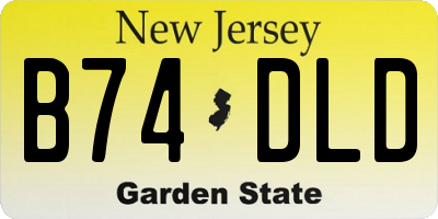 NJ license plate B74DLD