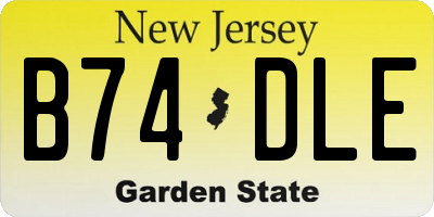 NJ license plate B74DLE