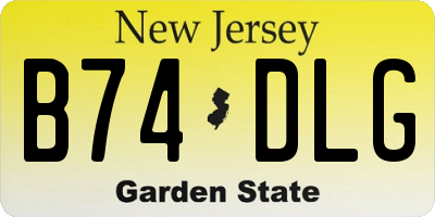 NJ license plate B74DLG