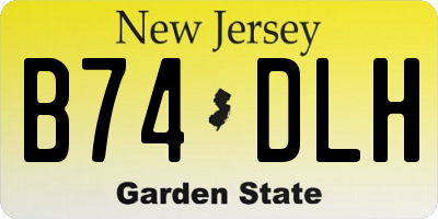 NJ license plate B74DLH