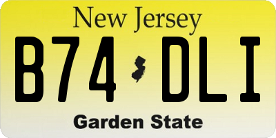 NJ license plate B74DLI
