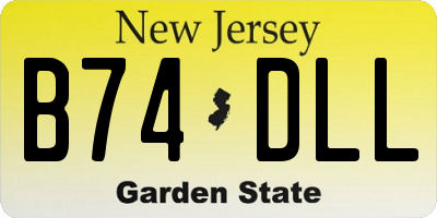 NJ license plate B74DLL