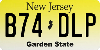 NJ license plate B74DLP