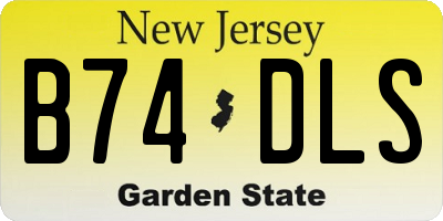 NJ license plate B74DLS