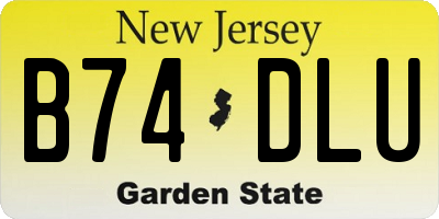 NJ license plate B74DLU