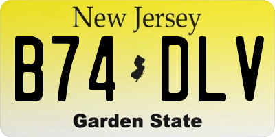 NJ license plate B74DLV