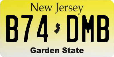 NJ license plate B74DMB