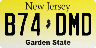 NJ license plate B74DMD