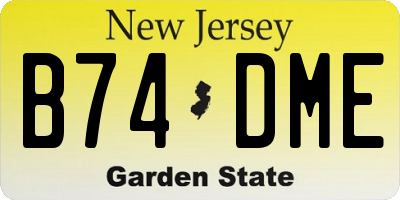 NJ license plate B74DME