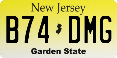 NJ license plate B74DMG
