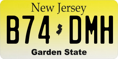 NJ license plate B74DMH