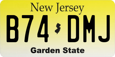 NJ license plate B74DMJ