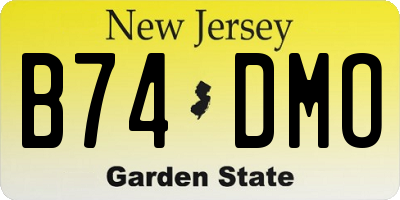 NJ license plate B74DMO