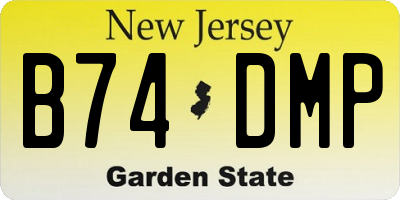 NJ license plate B74DMP