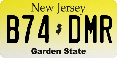 NJ license plate B74DMR