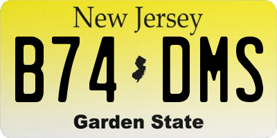 NJ license plate B74DMS