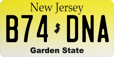 NJ license plate B74DNA