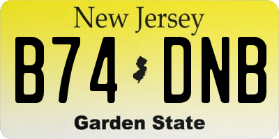 NJ license plate B74DNB