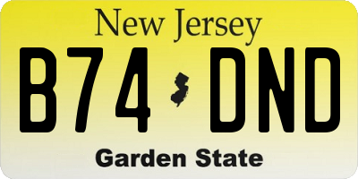 NJ license plate B74DND