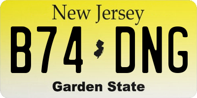 NJ license plate B74DNG