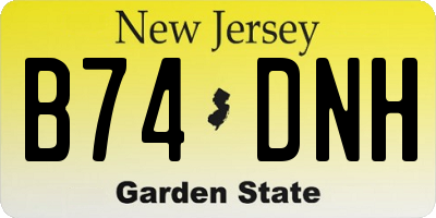 NJ license plate B74DNH
