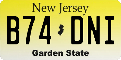 NJ license plate B74DNI