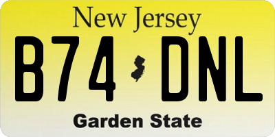 NJ license plate B74DNL