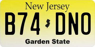 NJ license plate B74DNO