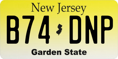 NJ license plate B74DNP
