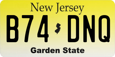 NJ license plate B74DNQ