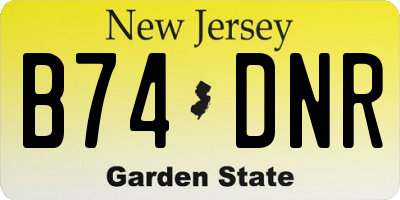NJ license plate B74DNR