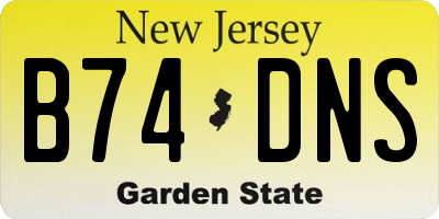 NJ license plate B74DNS