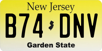 NJ license plate B74DNV