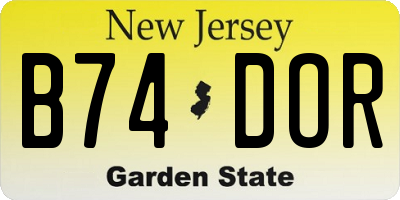 NJ license plate B74DOR