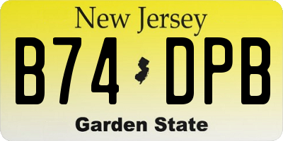 NJ license plate B74DPB