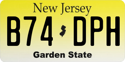 NJ license plate B74DPH