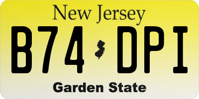 NJ license plate B74DPI