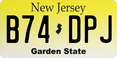 NJ license plate B74DPJ