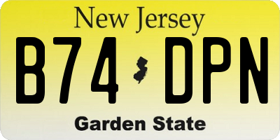 NJ license plate B74DPN