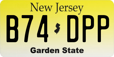 NJ license plate B74DPP