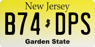 NJ license plate B74DPS