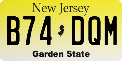 NJ license plate B74DQM