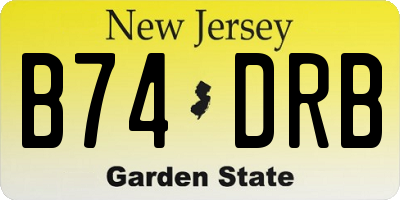 NJ license plate B74DRB