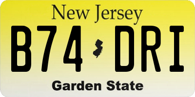 NJ license plate B74DRI