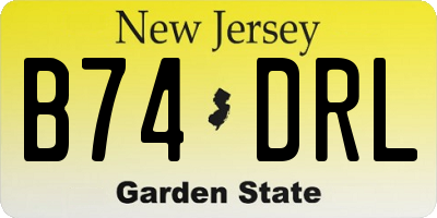 NJ license plate B74DRL