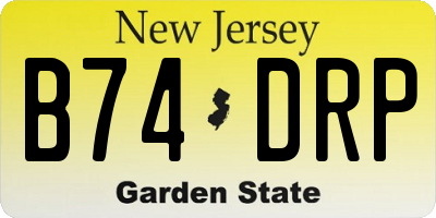 NJ license plate B74DRP