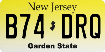 NJ license plate B74DRQ