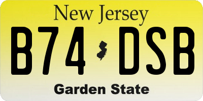 NJ license plate B74DSB