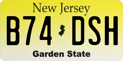 NJ license plate B74DSH